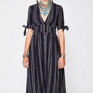 NEW Lira Dolls Kill Navy and Grey Midi Dress